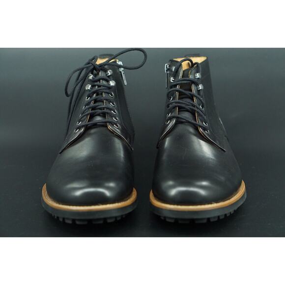 Warfield & Grand Clover Plain Toe Black Leather Ankle Boot Size 8 Men\'s Zip main image 8